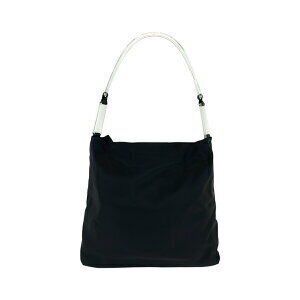 Prada clear nylon plate black bag Shoulder logo Tessuto Hobo triangular